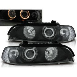BMW E39 95-03 - přední černá světla s ANGEL EYES