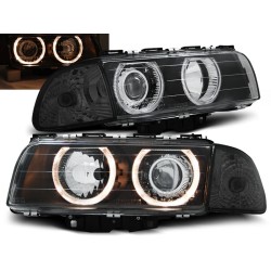 BMW E38 94-98 - přední černá světla s ANGEL EYES