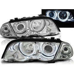 BMW E46 98-01 SEDAN, COMBI - přední chrom světla s ANGEL EYES CCFL