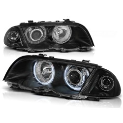 BMW E46 98-01 SEDAN, COMBI - přední černá světla s ANGEL EYES CCFL