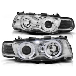 BMW E38 98-01 - přední chrom světla s ANGEL EYES pro xenon