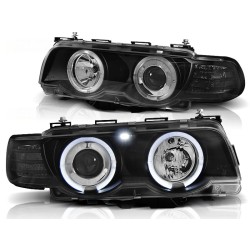 BMW E38 98-01 - přední černá světla s ANGEL EYES pro xenon