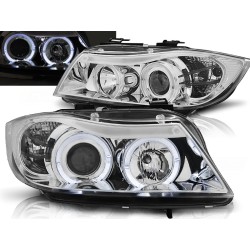 BMW E90/E91 05-08 - přední chrom světla s ANGEL EYES