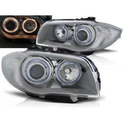 BMW 1 E87/E81/82/88 04-11 - přední chrom světla s ANGEL EYES