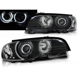 BMW E46 99-03 COUPE CABRIO - přední černá světla s ANGEL EYES CCFL