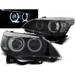 BMW E60/E61 03-04 - přední černá světla s ANGEL EYES CCFL pro xenon