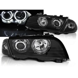 BMW E46 98-01 SEDAN, COMBI - přední černá světla s ANGEL EYES LED