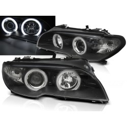 BMW E46 03-06 COUPE CABRIO - přední černá světla s ANGEL EYES CCFL pro xenon