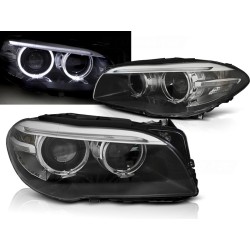 BMW F10 / F11 10-13- přední černá světla s ANGEL EYES LED a denním svícením pro xenon