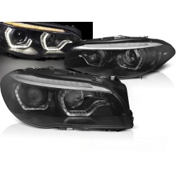 BMW F10/F11 10-13 - přední černá světla s LED 3D pro xenon a dynamickým blinkrem