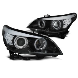 BMW E60/E61 2005-2007 - přední xenonová D1S světla s CCFL ANGEL EYES černá