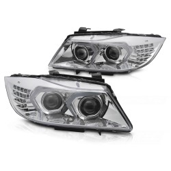 BMW E90/E91 LCI 2009-2011 - Přední XENONOVÁ světla LED chromová