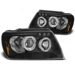 CHRYSLER JEEP GRAND CHEROKEE 99-05 - přední černá světla ANGEL EYES