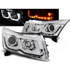 CHEVROLET CRUZE 09-12 - přední chrom světla ANGEL EYES a led blinkrem