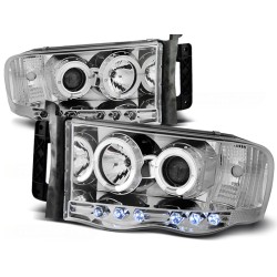 DODGE RAM 02-06 - přední chrom světla ANGEL EYES
