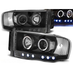 DODGE RAM 02-06 - přední černá světla ANGEL EYES
