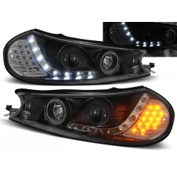 FORD MONDEO 96-00 - přední černá světla s LED svícením a LED blinkrem