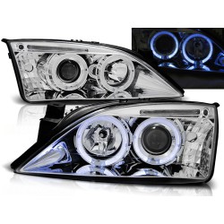 FORD MONDEO 00-07 - přední chrom světla ANGEL EYES