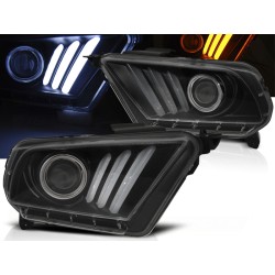 FORD MUSTANG V 10-13 - přední černá světla TUBE LIGHT a LED dynamickým blinkrem