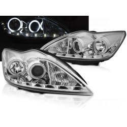 FORD FOCUS 08-10 - přední chrom světla ANGEL EYES CCFL s LED svícením