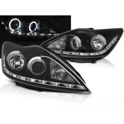 FORD FOCUS 08-10 - přední černá světla ANGEL EYES CCFL s LED svícením