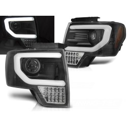 FORD F150 MK12 08-14 - přední černá světla TUBE LIGHT s LED blinkrem