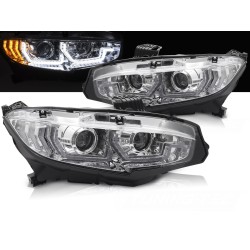 HONDA CIVIC X 16-21 - přední světla chromová DRL SEQ