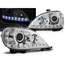 MERCEDES W163 ML 01-05 - přední chrom světla s LED svícením