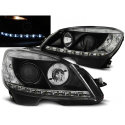 MERCEDES W204 07-10 - přední černá světla s LED svícením