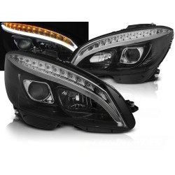MERCEDES W204 07-10 - přední černá světla TUBE LIGHT