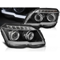 MERCEDES GLK X204 08-12 - přední černá světla TUBE LIGHT a LED blinkrem