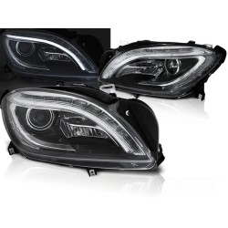 MERCEDES M-CLASS W166 11-15 - přední černá světla TUBE LIGHT s LED blikačem