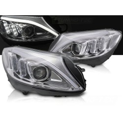 MERCEDES W205 14-18 - přední chromová světla TUBE LED