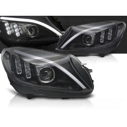 MERCEDES W205 14-18 - přední černá světla TUBE LED