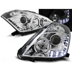 NISSAN 350Z 03-05 - přední chrom světla s LED svícením pro xenon