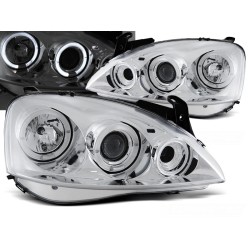 OPEL CORSA C 00-06 - přední chrom světla ANGEL EYES
