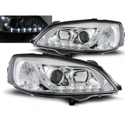 OPEL ASTRA G 97-04 - přední chrom světla s LED svícením