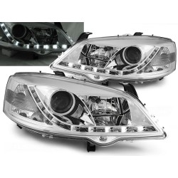 OPEL ASTRA G 97-04 - přední chrom světla s LED svícením