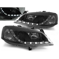 OPEL ASTRA G 97-04 - přední černá světla s LED svícením