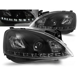 OPEL CORSA C 00-06 - přední černá světla s LED svícením
