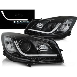 OPEL INSIGNIA 08-12 - přední černá světla TUBE LIGHT s LED denním svícením