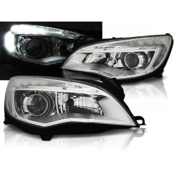 OPEL ASTRA J 10-12 - přední chrom světla s LED denním svícením