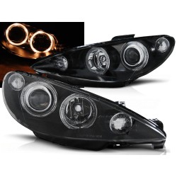 PEUGEOT 206 02- - přední černá světla ANGEL EYES