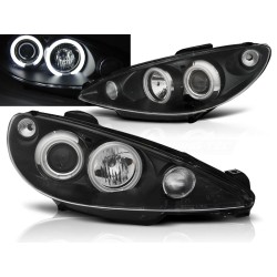 PEUGEOT 206 02- - přední černá světla ANGEL EYES CCFL