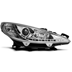 PEUGEOT 207 06-12 - přední chrom světla s LED svícením