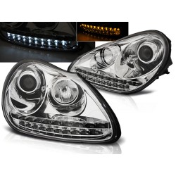 PORSCHE CAYENNE 02-06 - přední chrom světla s LED svícením pro xenon