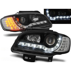 SEAT IBIZA/CORDOBA 99-02 - přední černá světla s LED svícením a LED blinkrem
