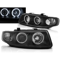 SEAT LEON / TOLEDO 99-04 - přední černá světla ANGEL EYES CCFL