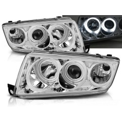 ŠKODA FABIA I 99-08 - přední chrom světla ANGEL EYES CCFL