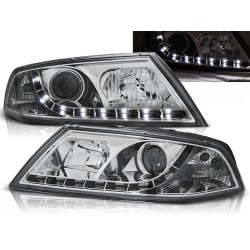 ŠKODA OCTAVIA 04-08 - přední chrom světla s LED svícením